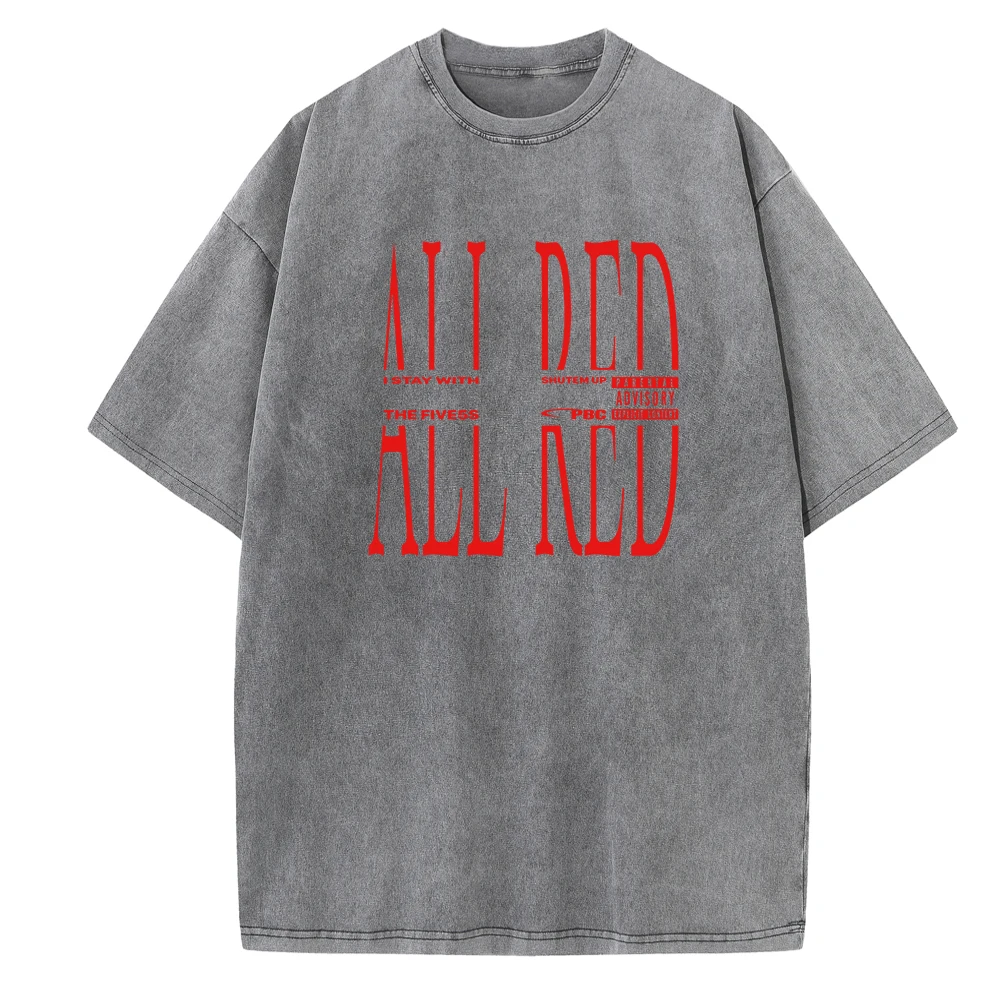 Playboi Carti All Red Vintage Harajuku Summer Unisex O-Neck Short Sleeve Cotton T-Shirts