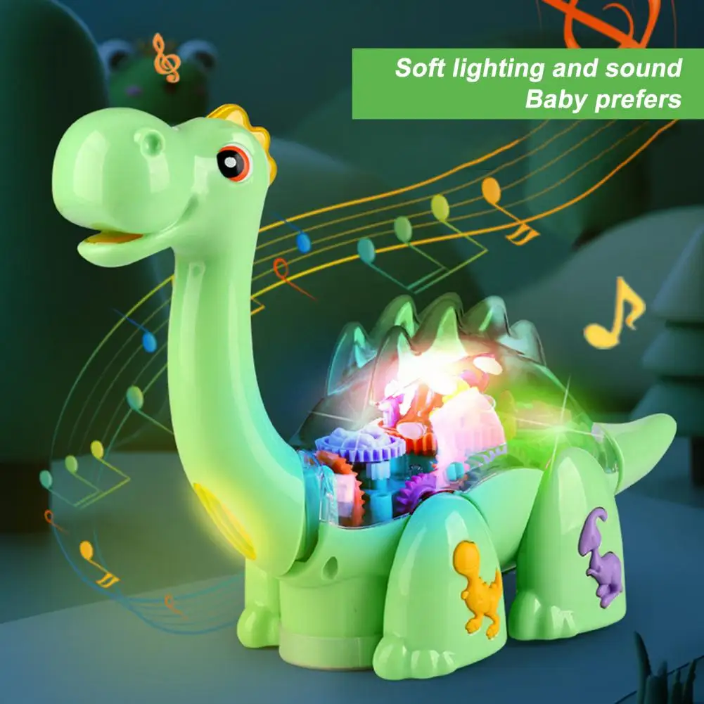 Juguete de dinosaurio eléctrico para niños, juguete de práctica de caminar para gatear, mejora la coordinación, diversión con luces musicales simuladas