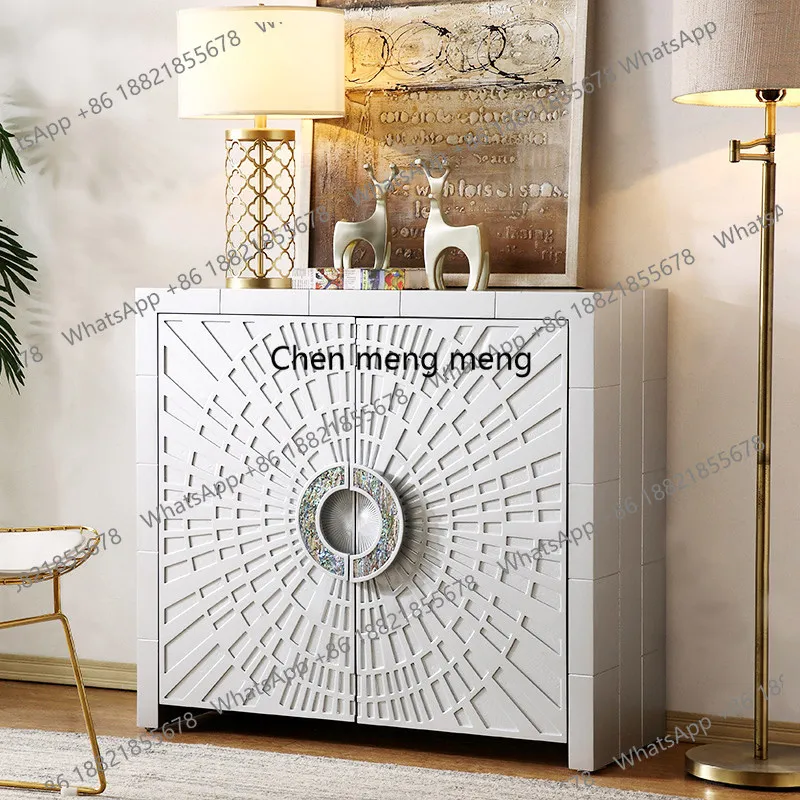 

Italian light luxury door cabinet, post-modern fashion shoe cabinet, model room foyer decoration custom cabinet