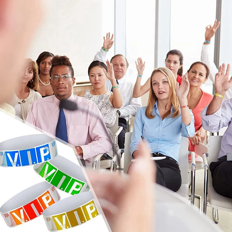 1200 حزمة VIP ورقة أساور VIP الأساور مقاوم للماء VIP الأساور النيون الملونة الأساور متنوعة للحفلات الأحداث