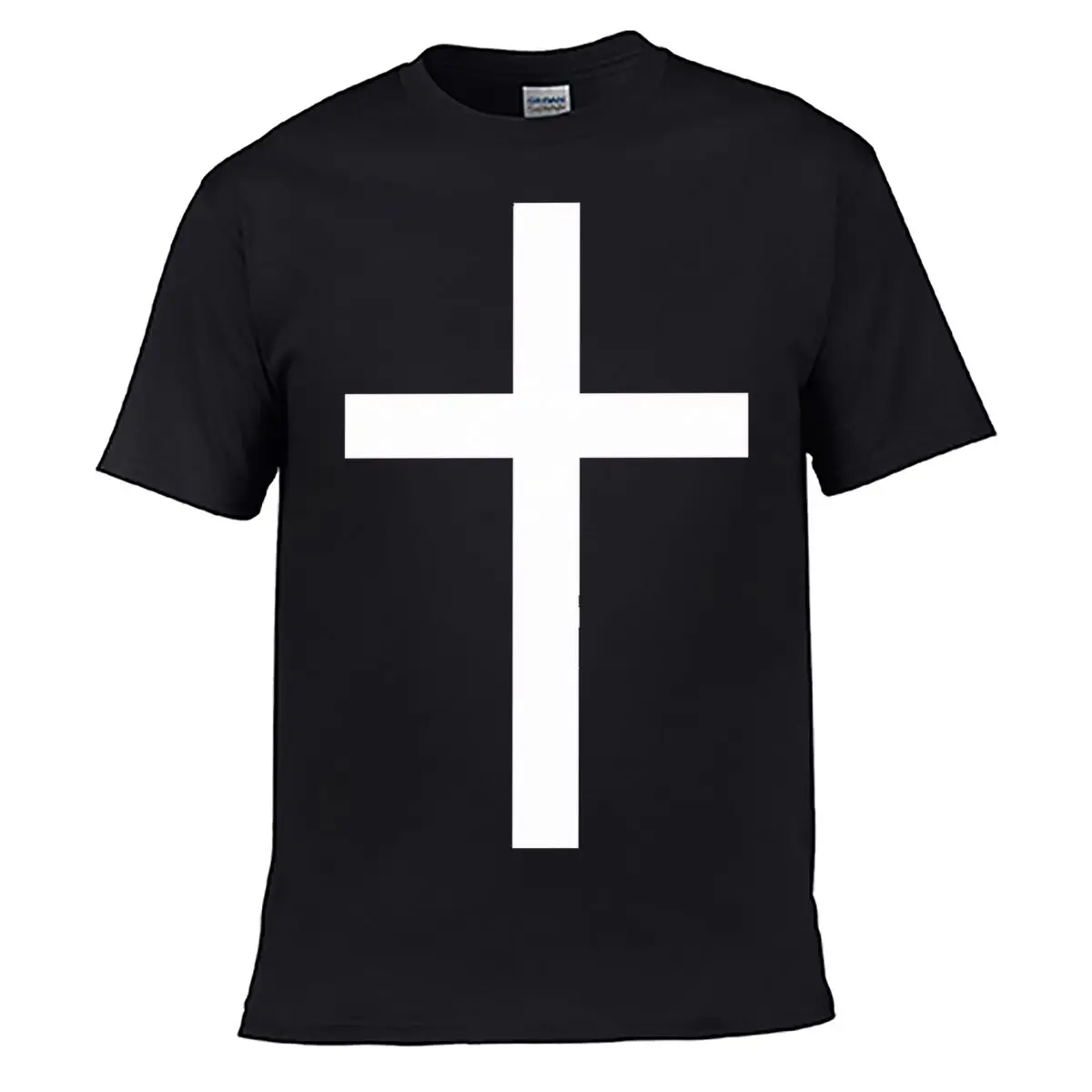 T-shirt décontracté ample et vieilli, style vintage, avec motif graphique minimaliste Croix Chrétienne Sauvetage Jésus Foi