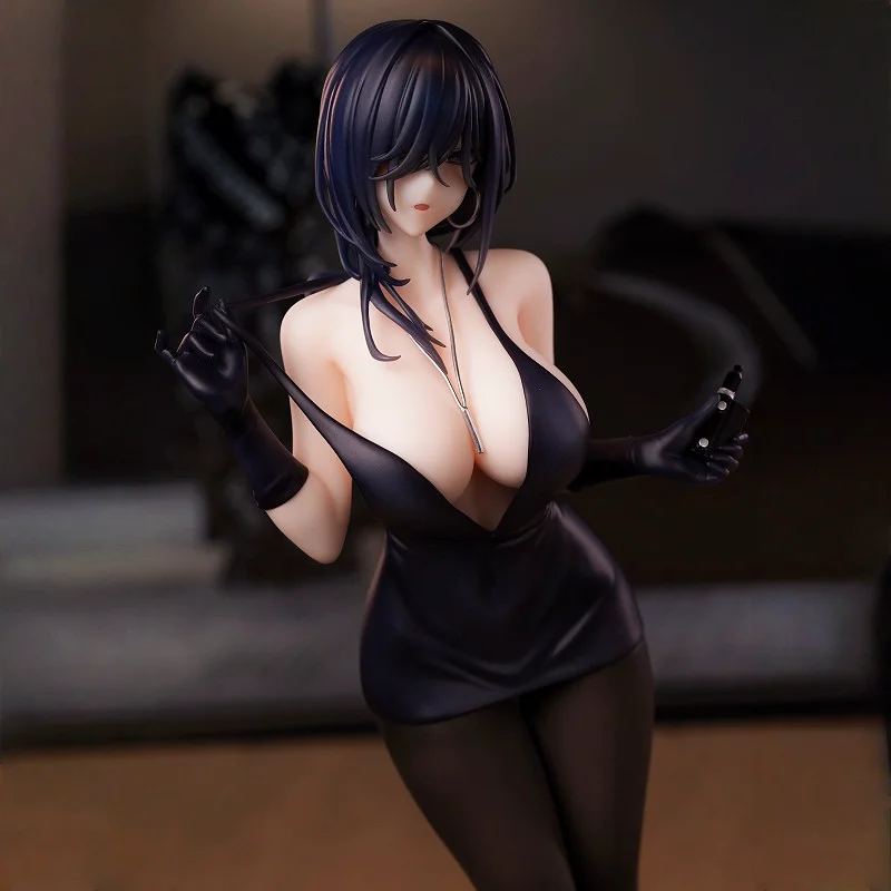 1/6 original hanabee vestido preto versão anime figura colecionável personagem japonês menina modelo pvc figura de ação brinquedo para fãs