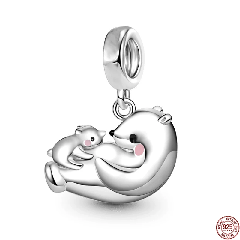 Hot Steampunk Bear Pendant ciondola 925 Sterling Silver Raccoon Charm Beads Fit originale Pandora bracciale gioielli fai da te regalo di moda