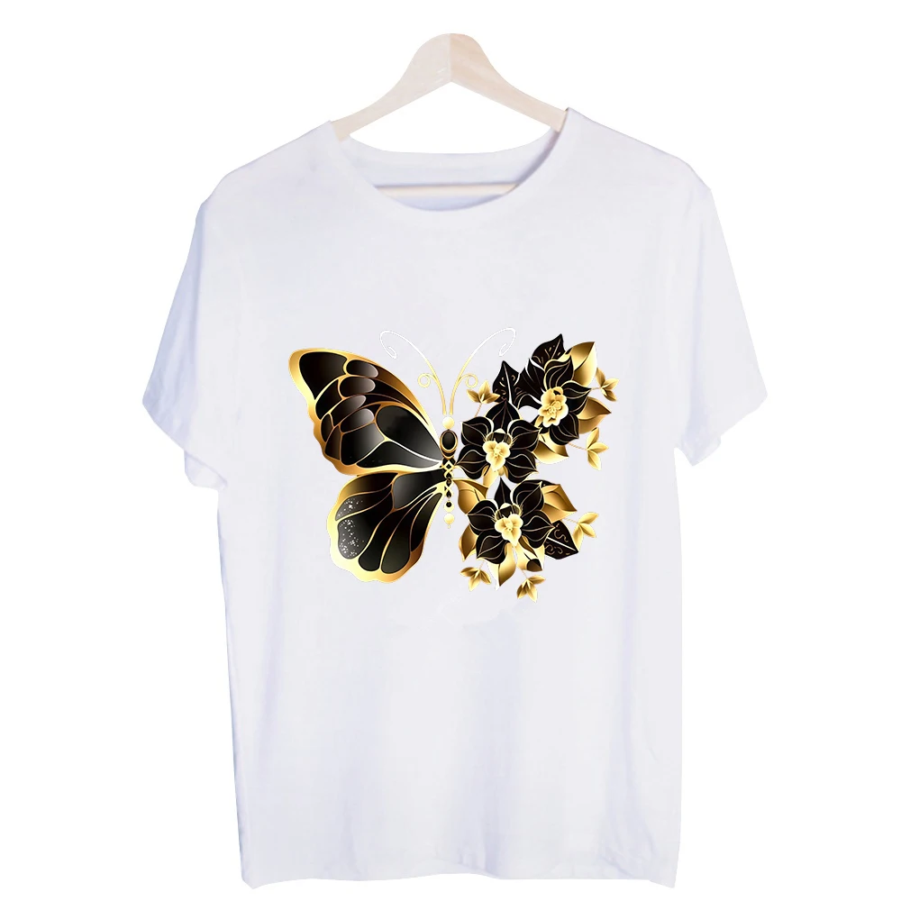 Men's Butterfly and Floral Graphic Tee, Short Sleeve Crew Neck Shirt for Casual Summer Outfits