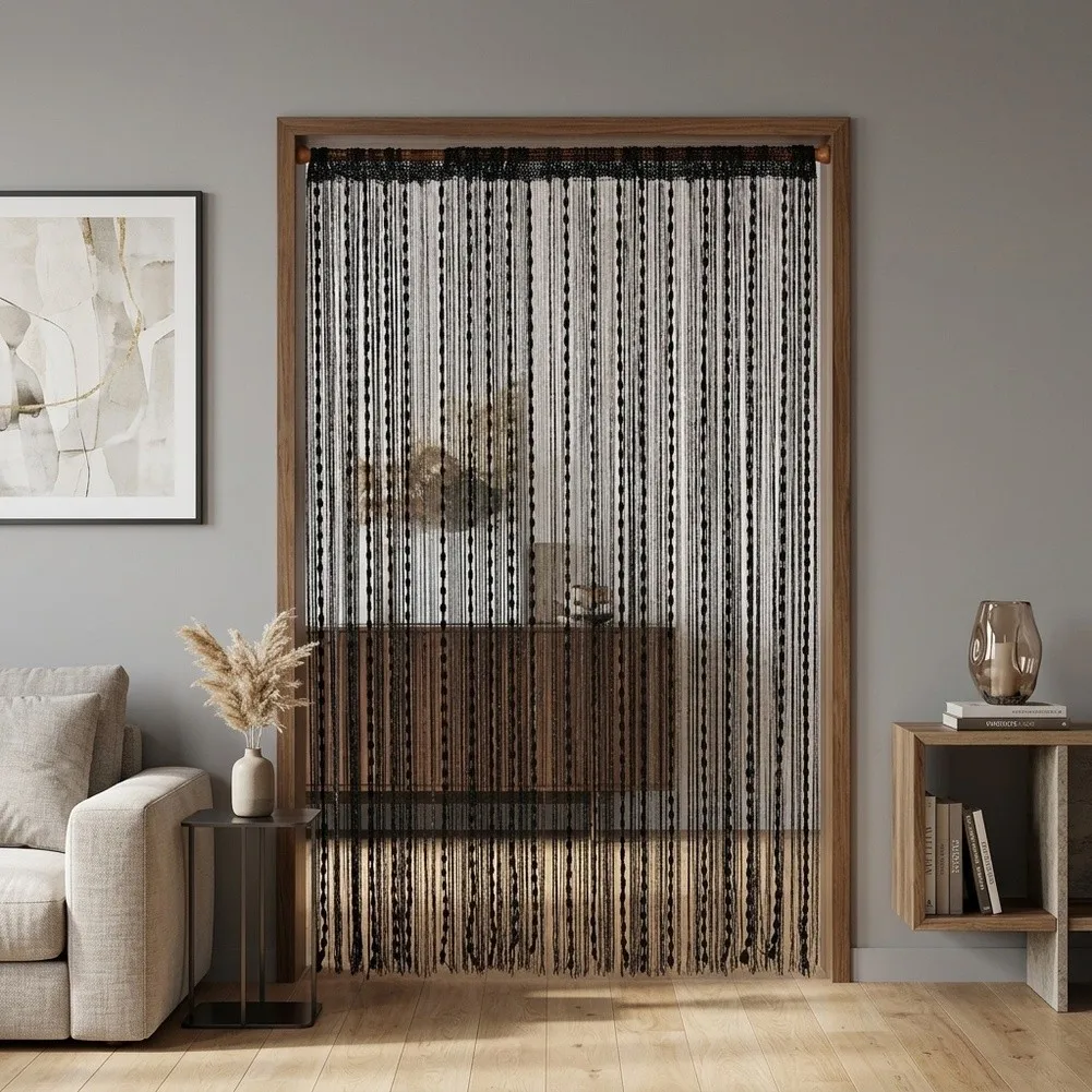 For Wedding Receptions Modern Pom-pom Drape Decorative Door Curtain For Weddings And Decor Modern Polyester Door Curtain