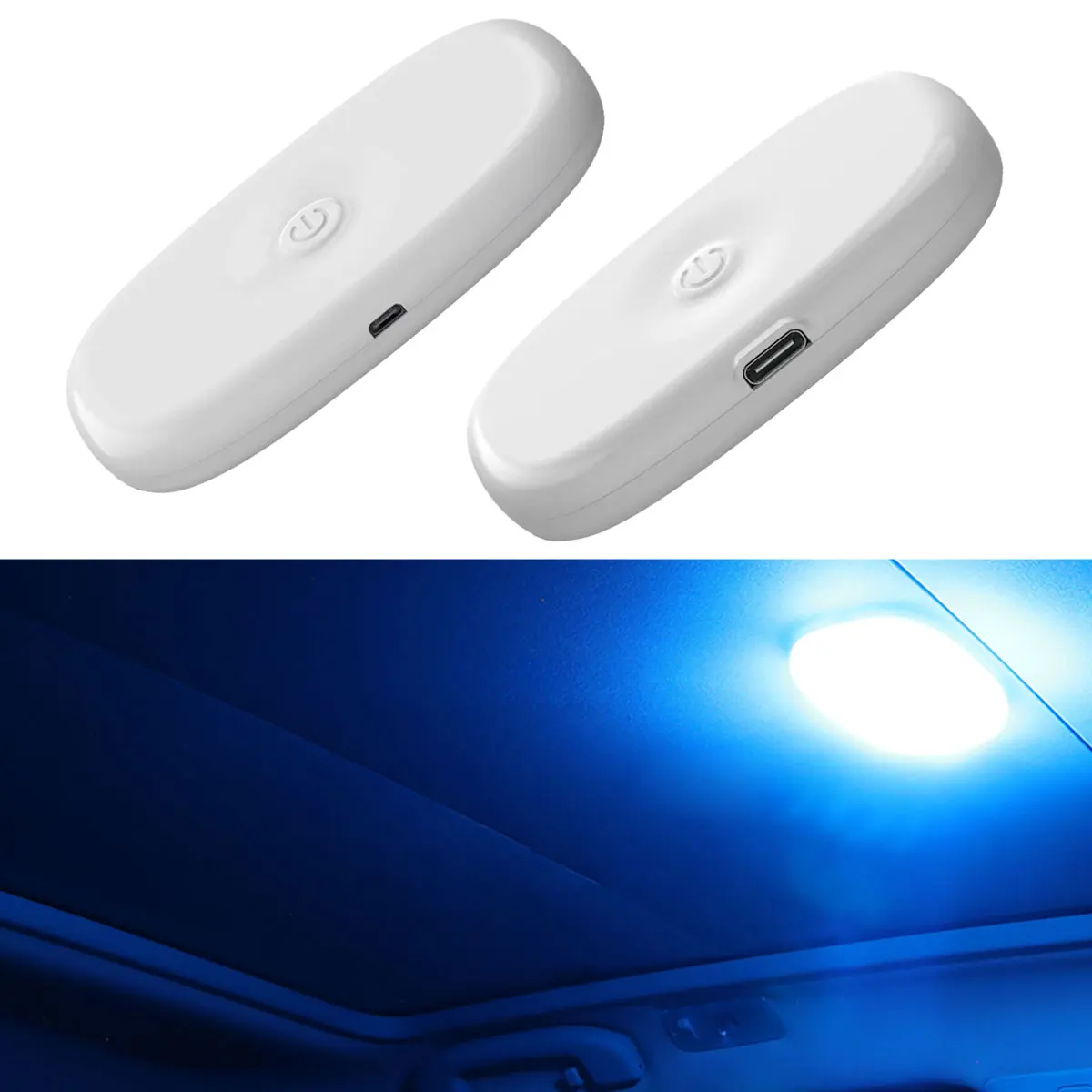 1/2PCS Car 8 LED 10LED RGB Smart Touch Sensor Light Auto Interior Ceiling Light Reading Lamp USB Rechargeable Signal Light