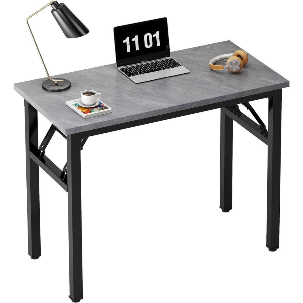 

Folding Computer Desk - 31.5 Inch Foldable Office Writing Work Study Kids Student Teacher Home Bedroom Table for Small Space, G