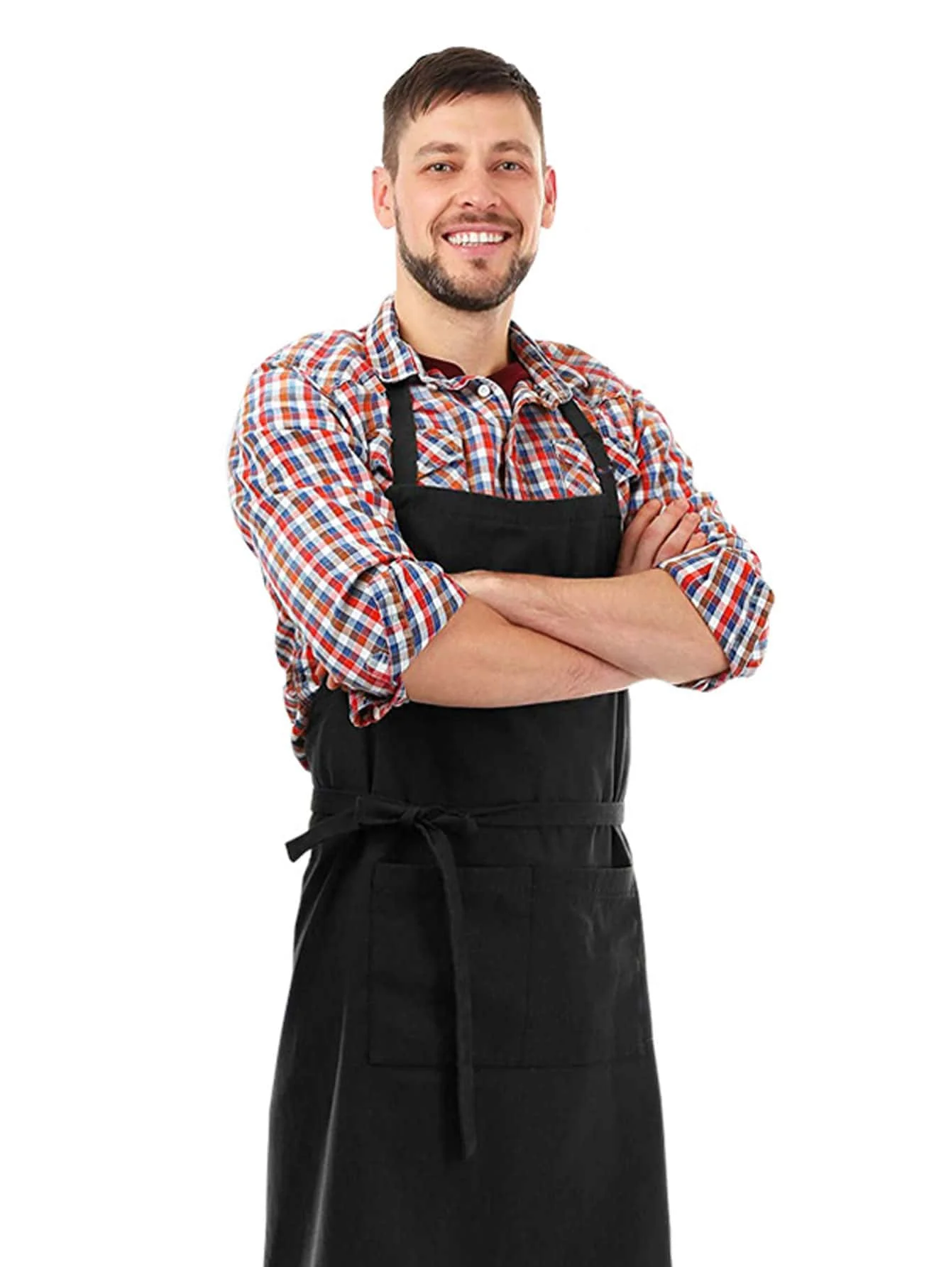 Cotton card waterproof adjustable buckle household waterproof apron Coffee shop Western restaurant thickened work waiter apron