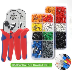 Boxed Insulated Clamp VE Tubular Terminal Sets Tube Terminal Kit Crimping Tools Ferrule Crimping Pliers HSC8 6-4A 6-6A silvery