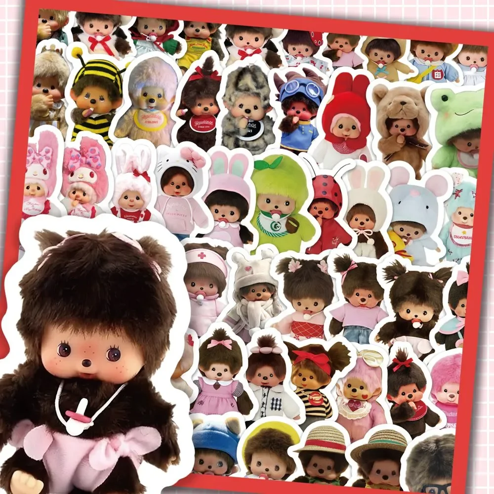 80 pçs kawaii anime para monqiqi adesivos dos desenhos animados decalques de vedação à prova dwaterproof água diy scrapbooking papelaria bonito adesivo presentes