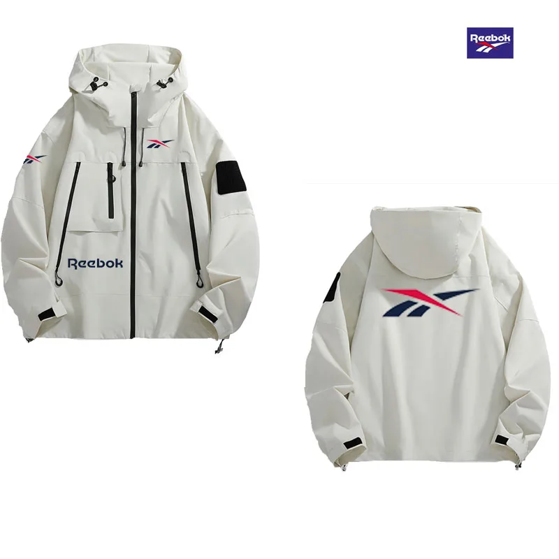 Reebok men's hooded jacket, multi-zip waterproof sliding windproof coat, comfortable and loose hiking jacket for camping - view 5