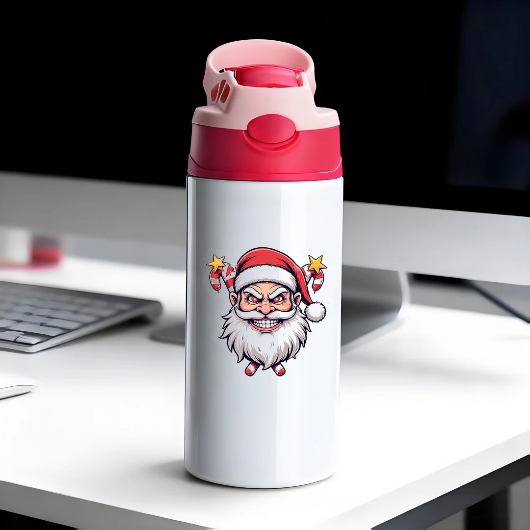 

304 Stainless Steel Insulated Cup + Cartoon Santa Claus Straw Cup + Creative Kids Water Bottle - Christmas Gift