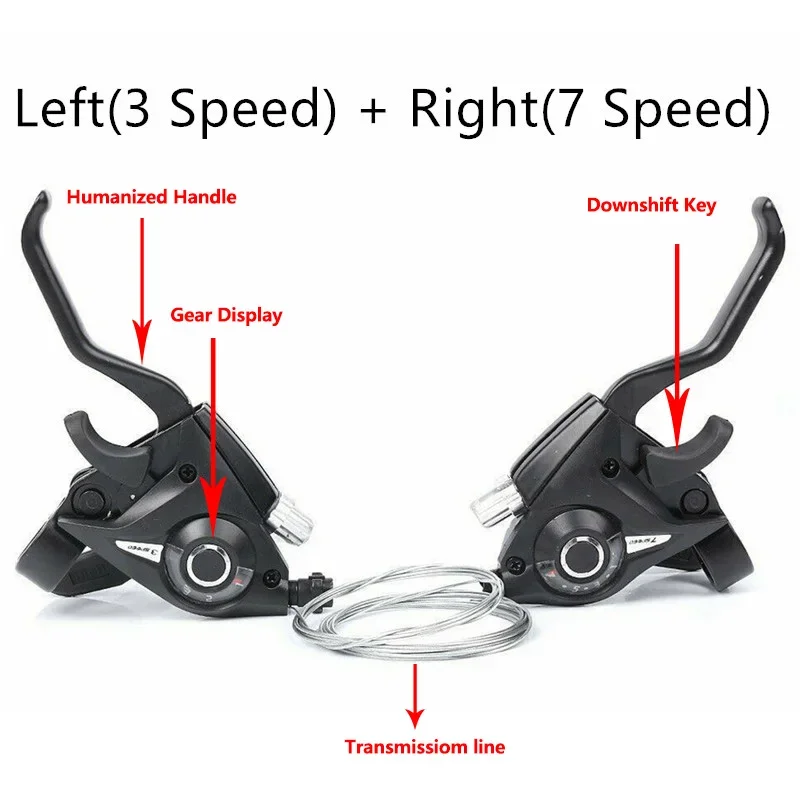 ST-EF51 Gear Shifter/Brake Lever Set Black V-Brake for Road Mountain Bike Shift Levers Bike Handlebar