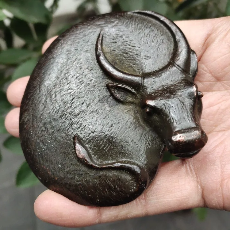 

Dry Kun Stain cattle Hand Pieces OX and Paper Play Tea Pets Antique bronze collection, solid cattle turn