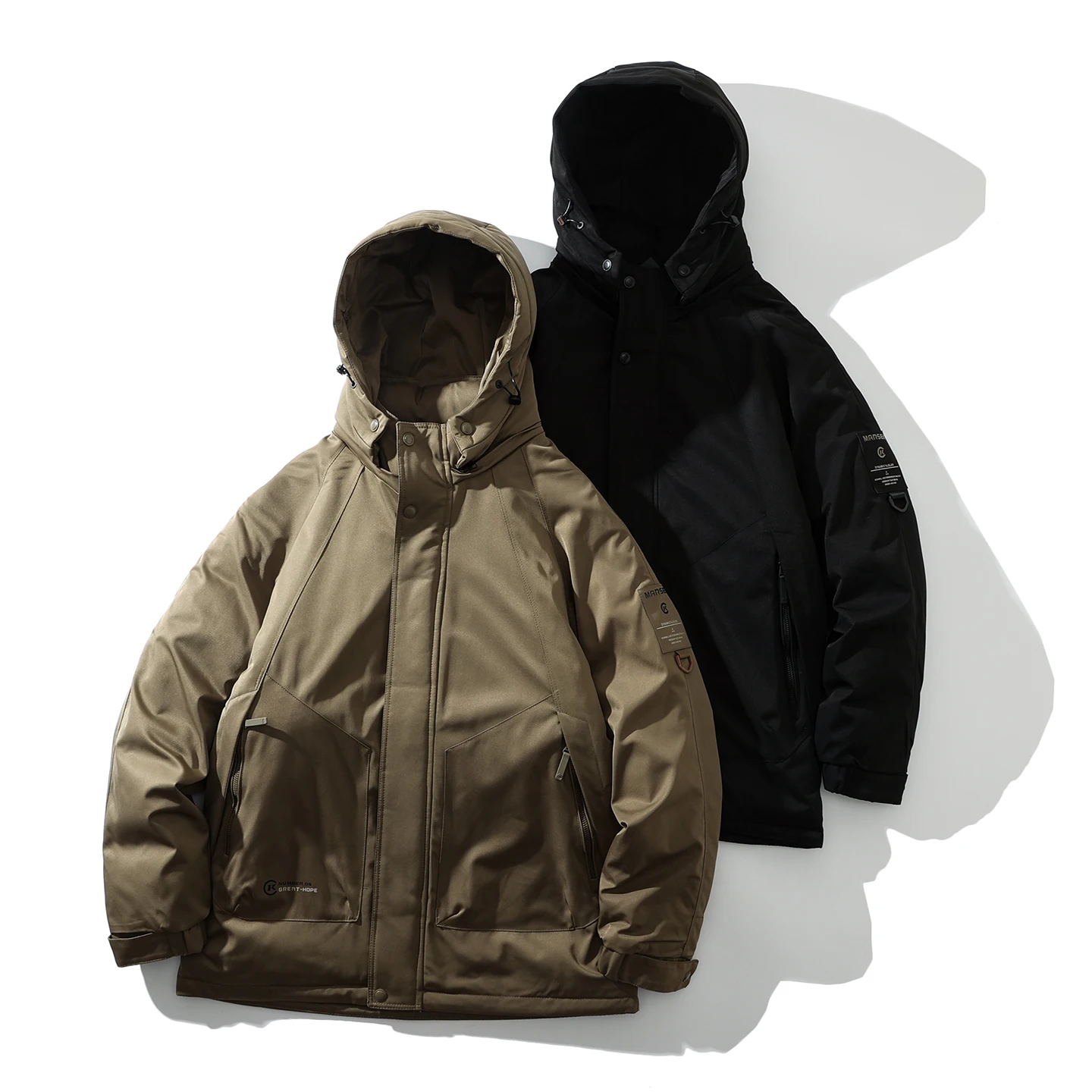 

Trade King Men's Thiened Warm Hooded Cotton Jaet Windproof Waterproof New Winter Faion Urban Sle Youth Regular Length