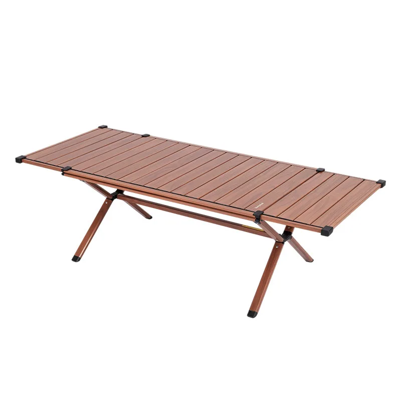 Expandable Aluminum Egg Roll Table, Portable Outdoor Picnic Desk, Rustproof with Carry Bag for BBQ Beach Camping