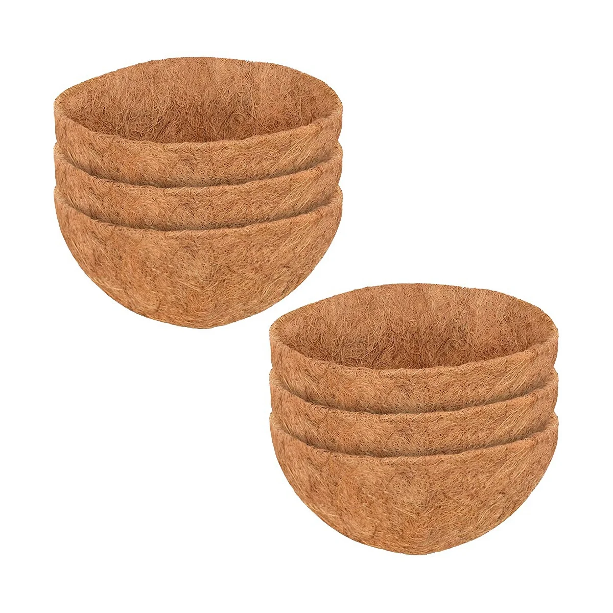 

6 Pcs Round Coconut Liner Natural Coconut Fiber Basket Coconut Replacement Liner for Hanging Baskets Planters Flowers