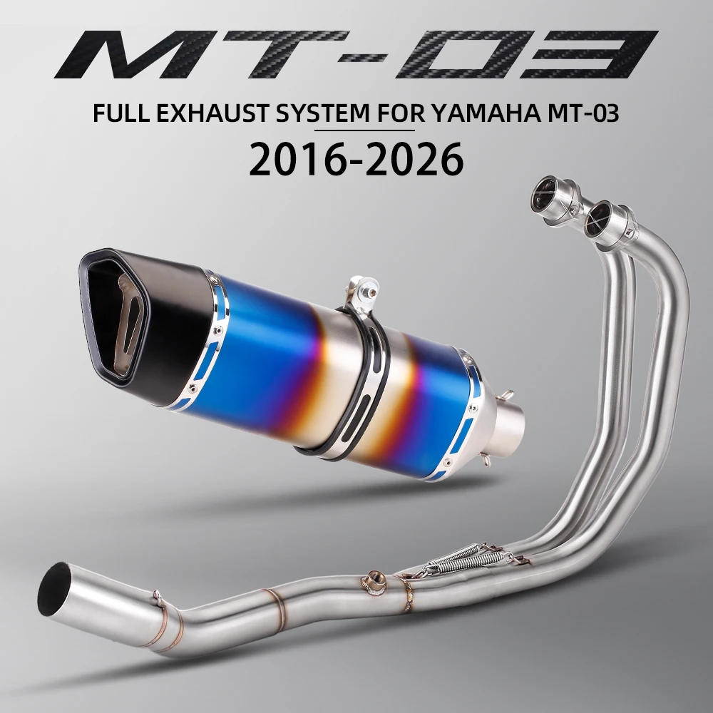 

Slip On For Yamaha R3 MT03 R25 MT25 2015-2026 Motorcycle Full Exhaust System Headers Pipe Connect High Quality Carbon Muffler
