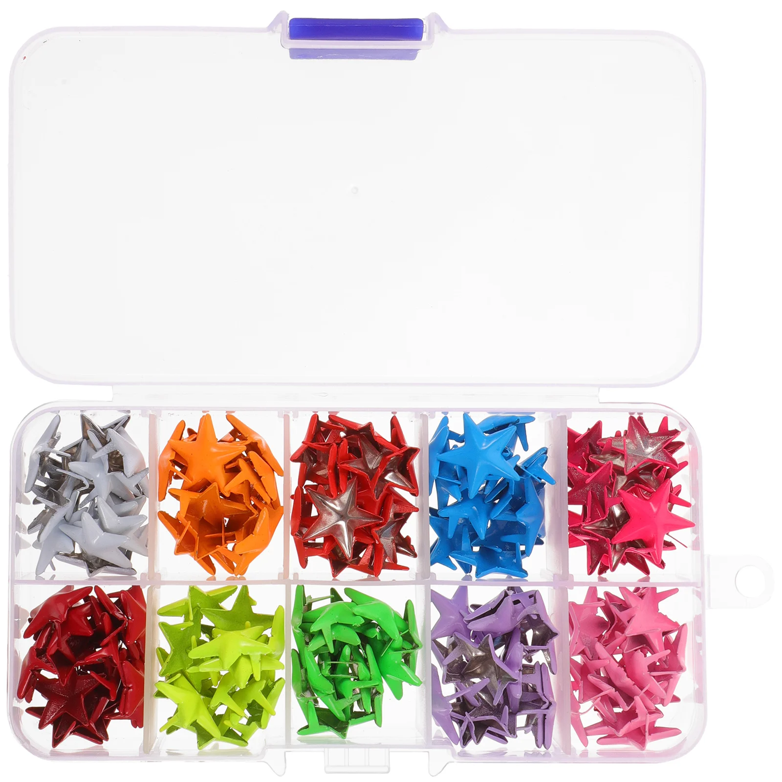 

100pcs Five-pointed Star Nails Zinc Alloy Colorful Rivets for Shoes Clothing DIY Crafts Punk Style Metal Claw Studs Decorative