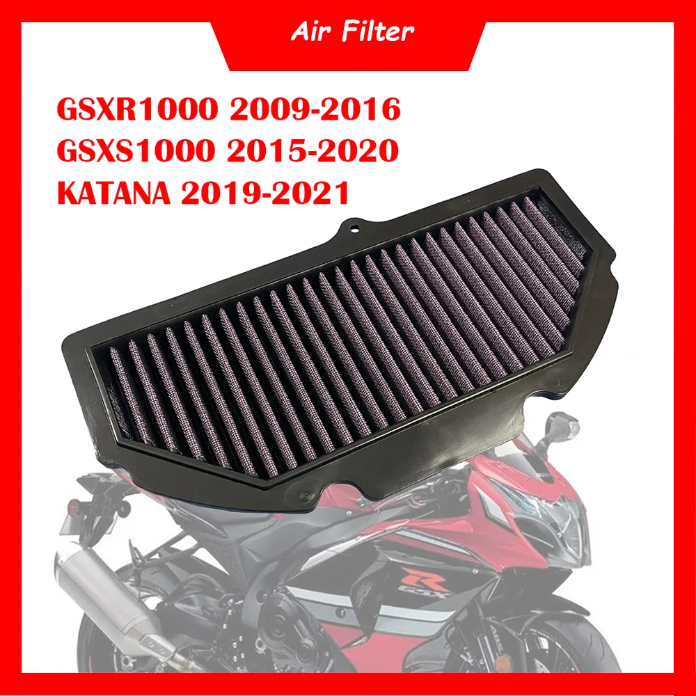 

Motorcycle Engine Air Filter Cleaner Air Intake Filter Element For Suzuki GSXR1000 GSX-R1000 2009-2016 GSXS1000 2015-2020 KATANA