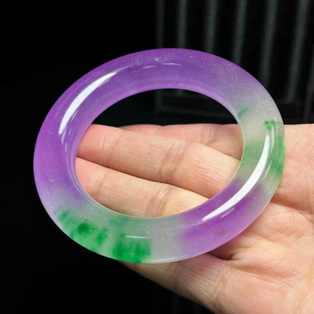 جديد ميانمار اليشم الجليد الربيع اليشم سوار المرأة فتاة أمي يانغ الأخضر البنفسجي سوار مرصع باليشم Dulong #3