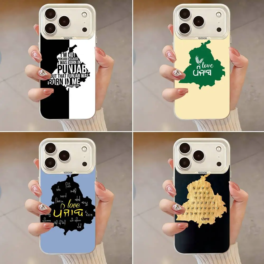 

Travel Punjab Art Map Phone Case For iPhone 17,16,13,12,X,11,15,14,Pro,Max,Plus,SE4,Air,Mini White IMD HD Matte