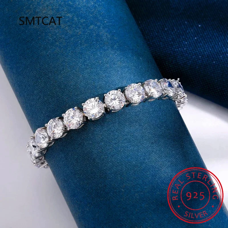 

3mm 4mm 5mm All Moissanite Tennis Bracelet for Women Men Lab Diamond S925 Sterling Silver GRA Certificate Bangle Zircon