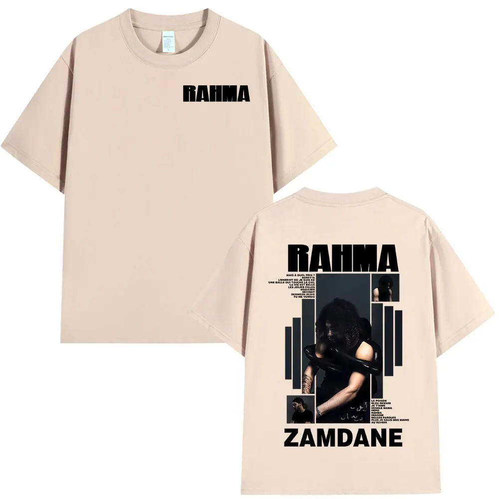 مغني الراب Zamdane RAHMA ألبوم الجرافيك تي شيرت الرجال النساء الهيب هوب موضة البوب الموسيقى تي شيرت الرجال عادية خمر المتضخم تي شيرت