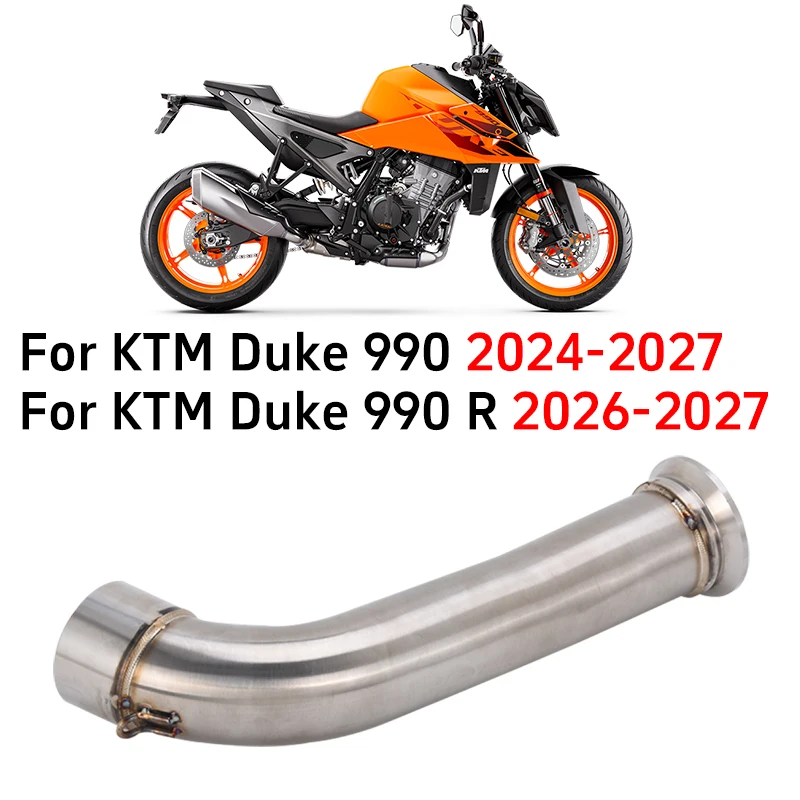 Slip On For KTM Duke 990 R 2024 2025 2026 2027 Motorcycle Exhaust Escape Modified Mid Link Pipe Connect Original Moto Muffler
