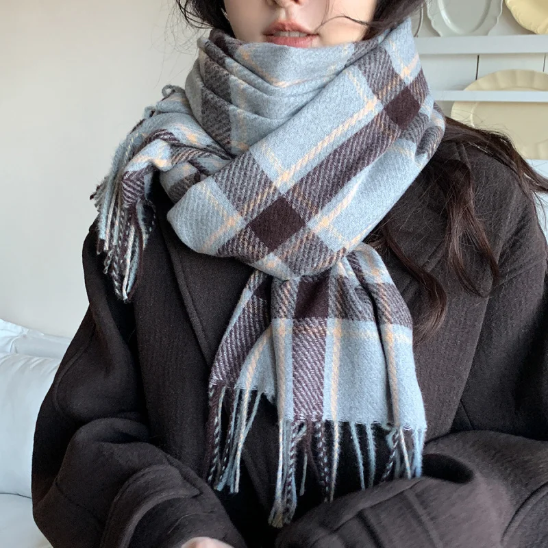 

Высококачественный корейский стиль, новый клетчатый универсальный женский шарф, мягкая и теплая утолщенная шаль для осенних и зимних путешествий, морозостойкая