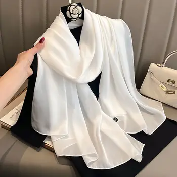 純色絲巾,如絲綢般柔軟,防曬沙灘披肩,空調罩衫,大號輕薄多功能,適合女性戶外使用 10 最佳銷售 寶仕迪絲巾 - №10