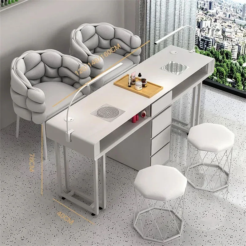 Modern Professional Manicure Table Single And Double Light Luxury Nail Tech Table Multifunctional manicure nail table station