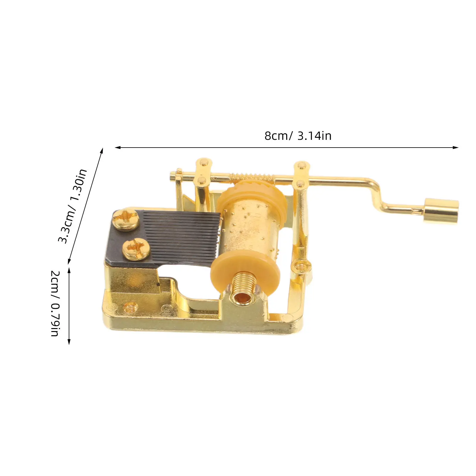 4Pcs Music Box Mechanism - Hand Crank DIY Movement Replacement Parts for Craft Projects Repair Compact Portable Mini Golden