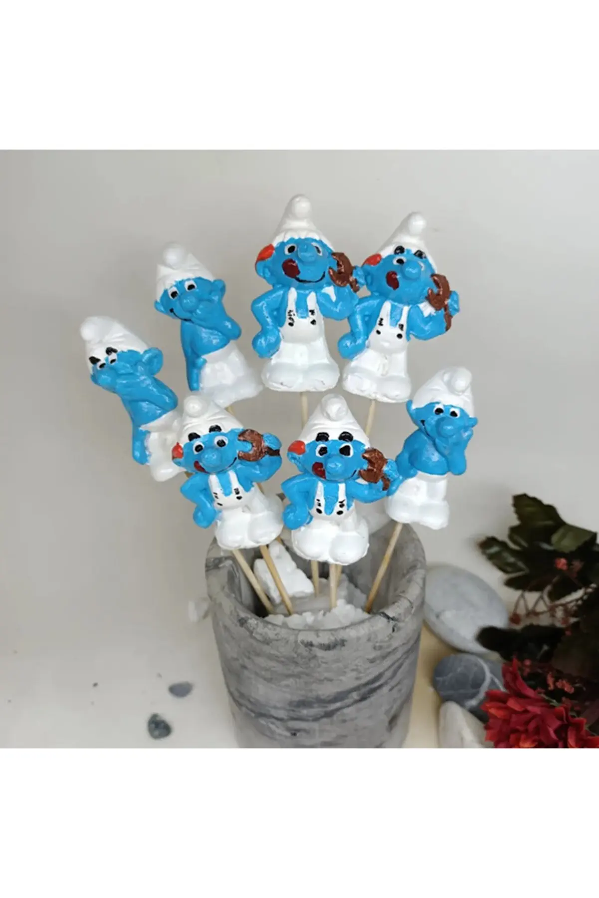 Fun Cartoon Character Shaped Pot Ornaments 10 Pieces Garden Home Decoration Pinwheel Flower Pot Accessory Flower Pot Accessory Flower Care