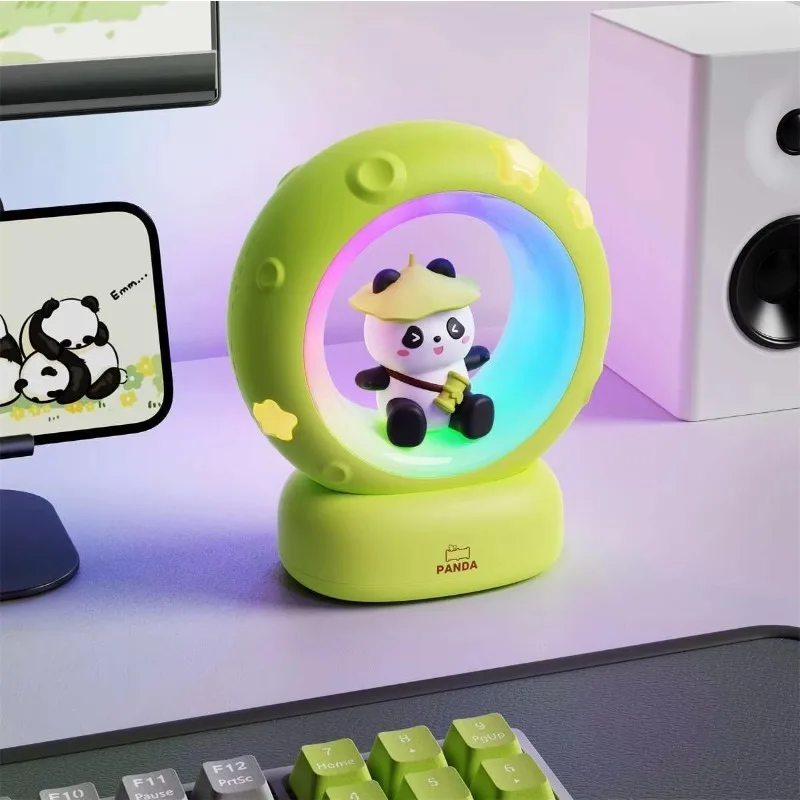 Cute Panda Kids Night Light Rechargeable Touch Control USB Powered LED Children Bedside Table Lamp