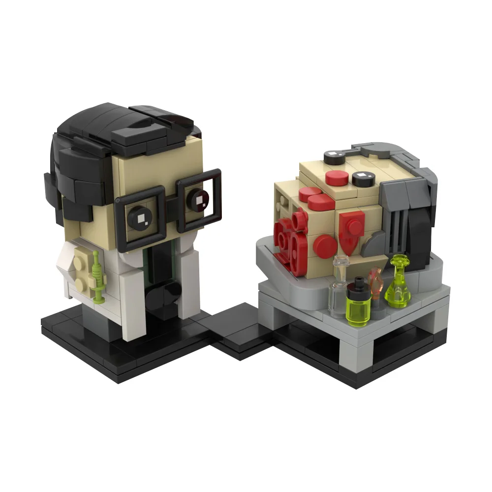 

MOC Re-Animator Brickheadz Model Building Blocks Movie DIY Figure Herbert Horror Lab Toy Adult Gift