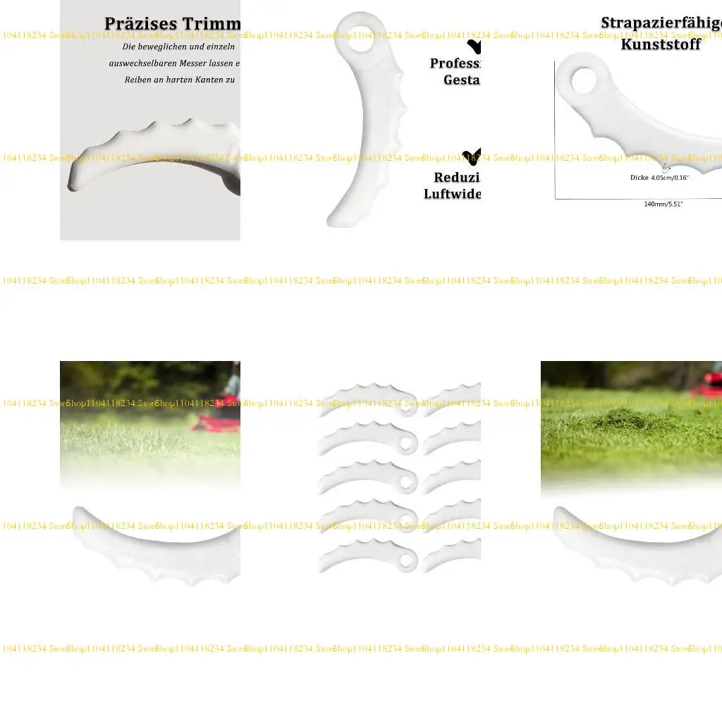 

P9FB Pack of 10 Plastic Replacement 10CM Knife Cutter Head for Brush Cutters And Trimmers DUR183, DUR184L DUR189,
