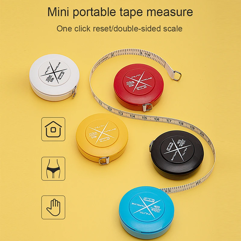 WUTA Mini Portable Retractable Ruler Tape Measure,Centimeter Inch Roll Tape Sewing Metric Tape For Body Daily Measuring Tailor