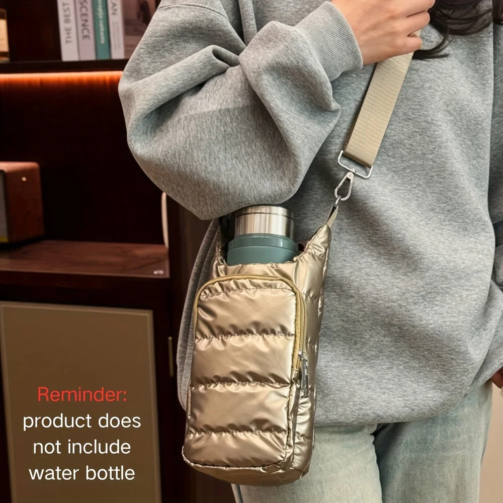 

Fuzzy Crossbody Bag with Insulated Bottle Pocket - Perfect for Outdoor, Fitness & Travel. or