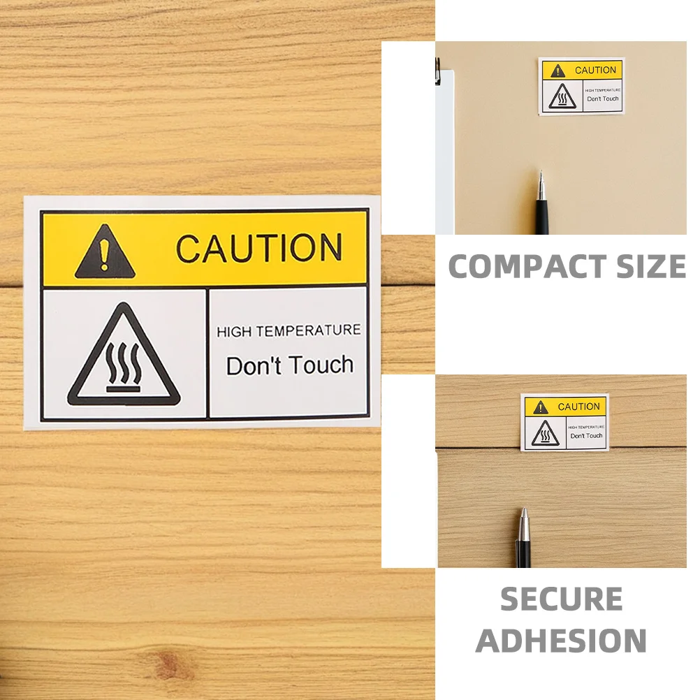 10Pcs Caution Hot Sticker High Temperature Warning Label for Equipment Factory Lab Do Not Touch Sign Decal Hot Warning Label