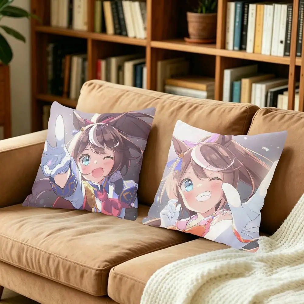 

T-Tokai Teio U-UmaMusume Pretty Derby Double-sided print Pillow Case for Sofa Living Room Home office Decor Protective Cover