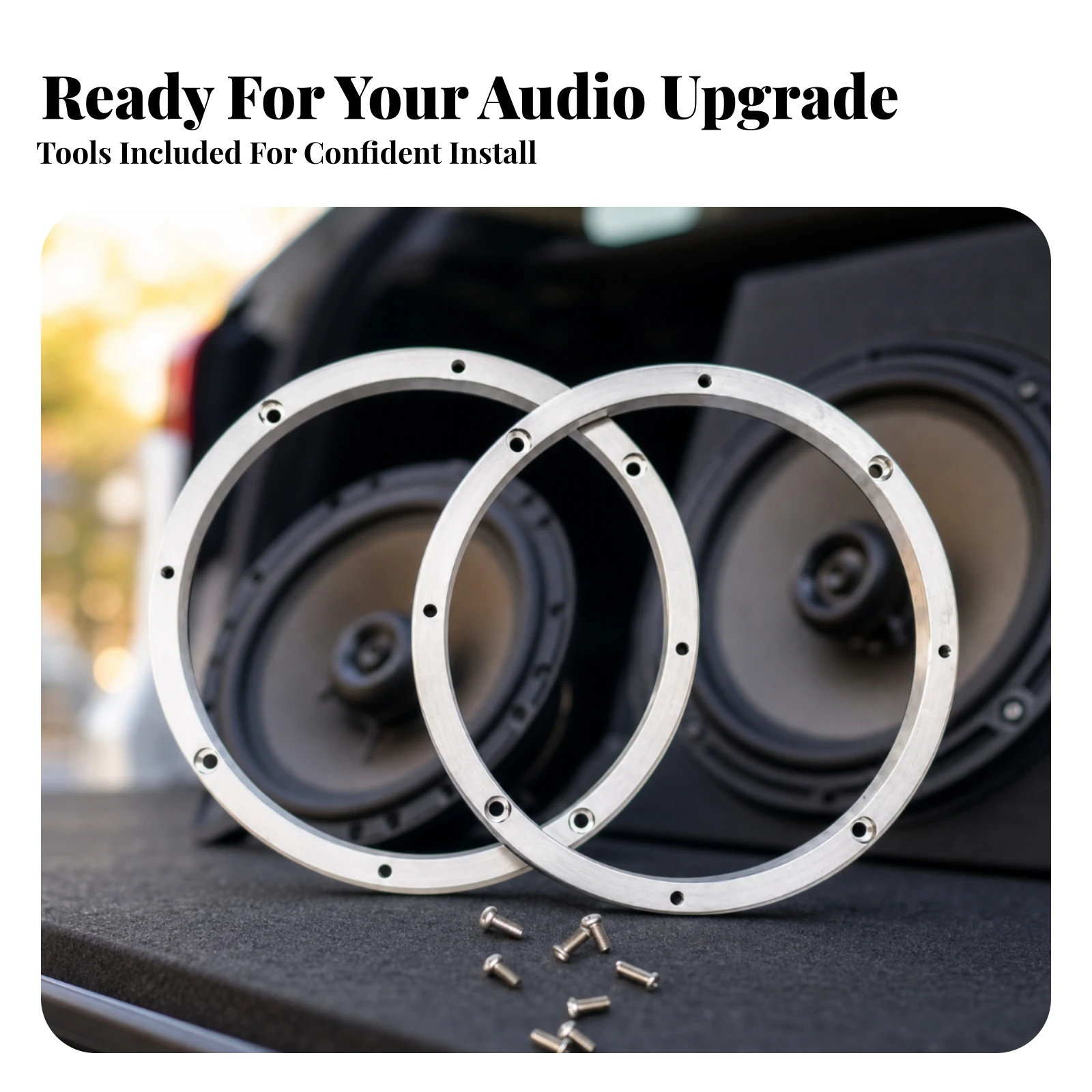 2 Pieces Speaker Mounting Spacer with Screws Universal Car Speaker Mounting Spacer Compatible Replacement for Audio Enthusiasts