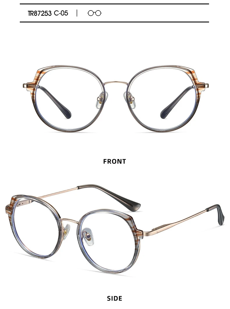 Runder Retro-Brillenrahmen für Damen, ultraleicht und bequem, Dänemark, koreanisches Design, Glasse, 2023, neu – Detail 13