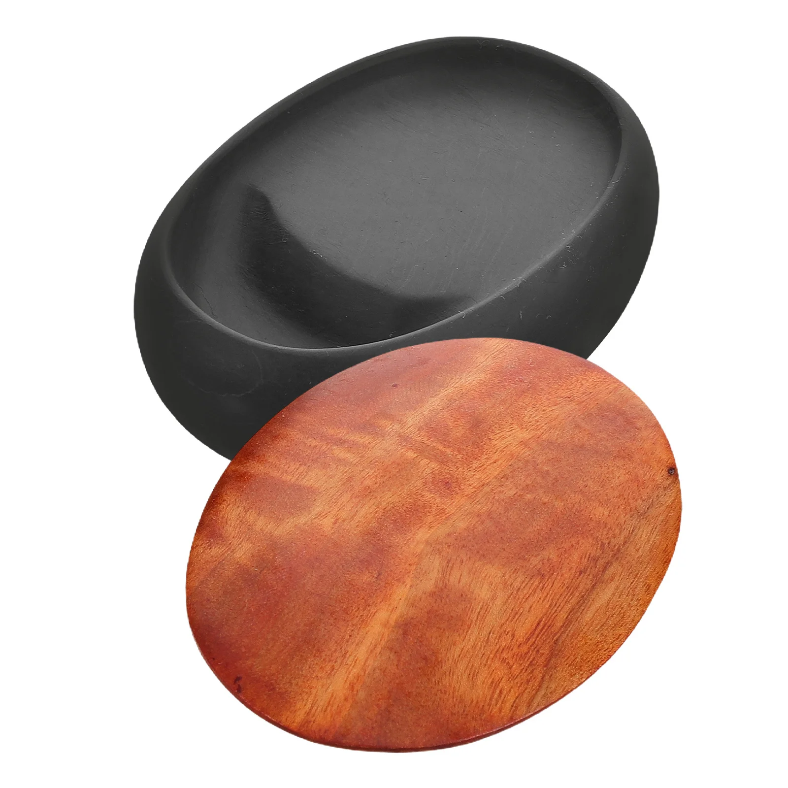 

Mini Ink Stone Portable with Lid Durable Retro Inkstone Tray for Traditional Chinese Calligraphy Calligraphy Ink Pot