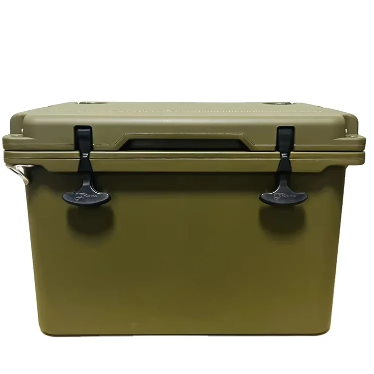 

Customized Color 37 QT Bio Food Grade PU Foam Insulated Cooler Box Hard Fishing Camping Ice Chest Container