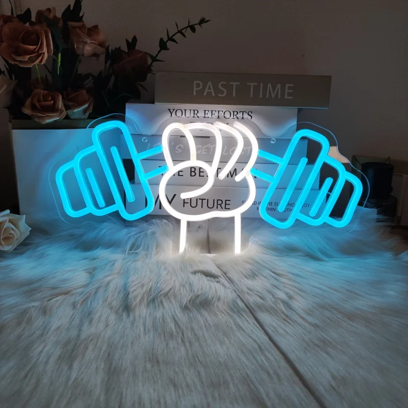 

Dumbbell Neon Sign, LED Neon Light Signs for Sports Room,Decor Club,Gym Wall Hanging Decoration, USB Dimmable LED Neon Lights