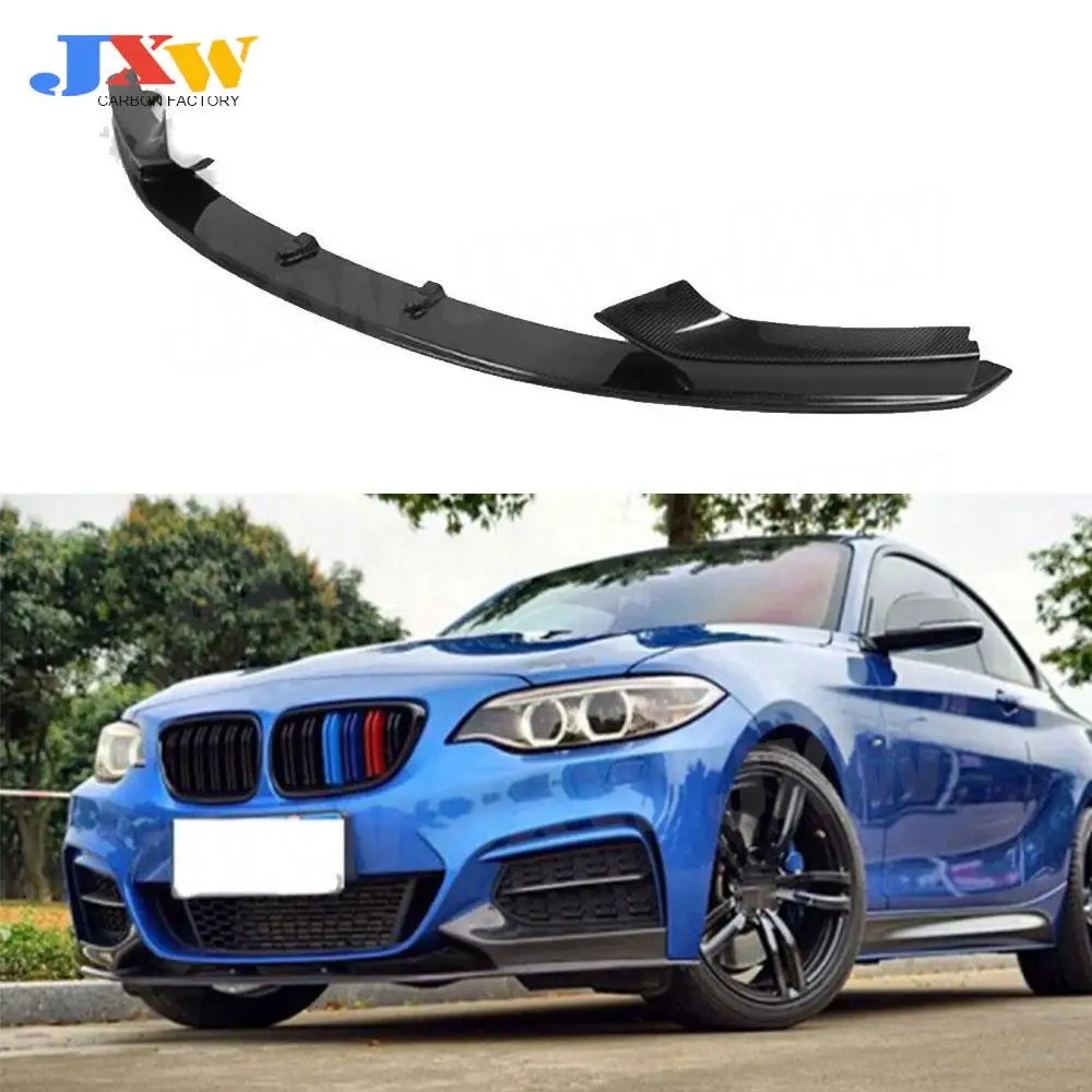 

Carbon Fiber Front Lip Spoiler Splitters Aprons For BMW 2 Series F22 F23 M Sport Coupe 2014 - 2017 FRP Bumper Guard Not Original