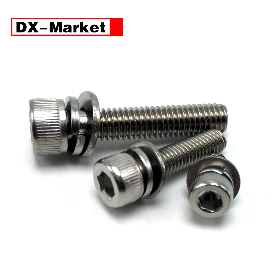 

M3 Hexagon Socket Head Cap Bolt With Washer,304 Stainless Steel Screw With Double Washers ,A020