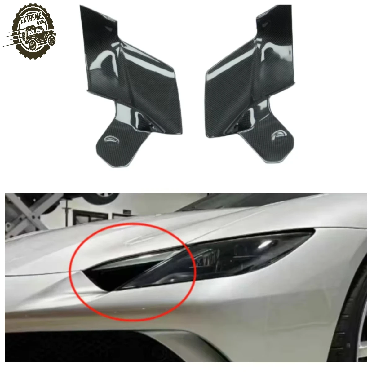 

High Quality Automotive Parts for Ferrari 296 GTB/GTS OEM Style Dry Carbon Fiber Headlight Intake