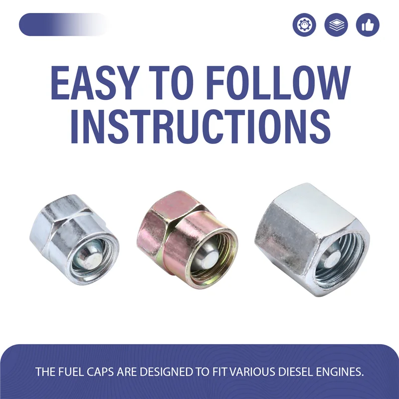 

For Cummins Duramax 10810 Compatible Diesel Common Rail Fuel Injector Block-Off Caps Fuel Rail Caps Kit